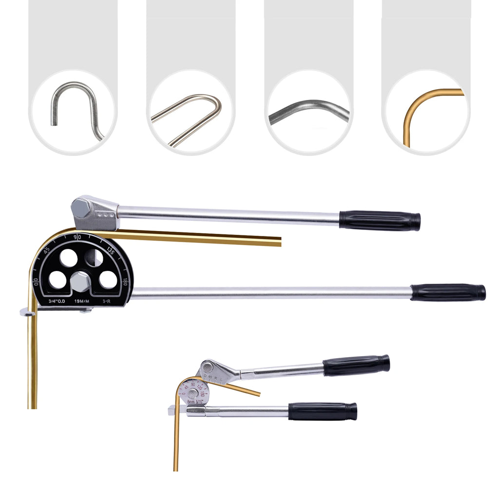Siver 3/4'' Manual Tube Pipe Bender 180° Plumbing Tools For Steel Copper And Aluminum Used In Many Fields