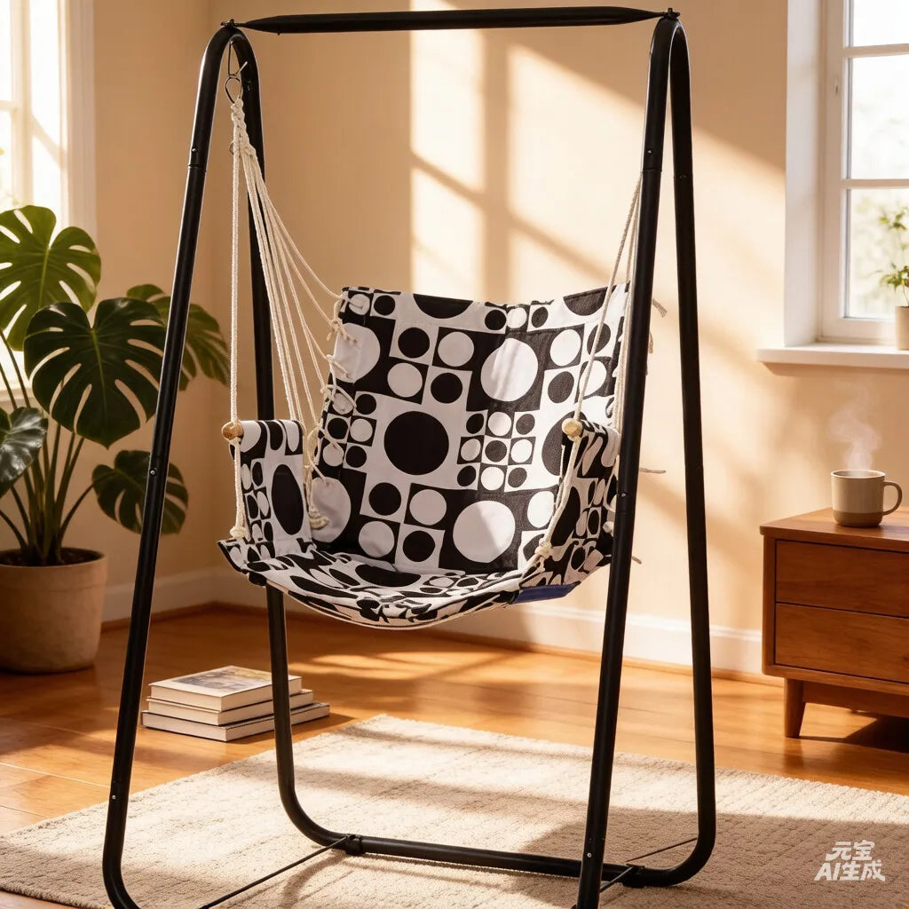 A-shaped Heavy Duty Hammock Chair Stand, Steel Frame for Indoor/Outdoor Swing Seat