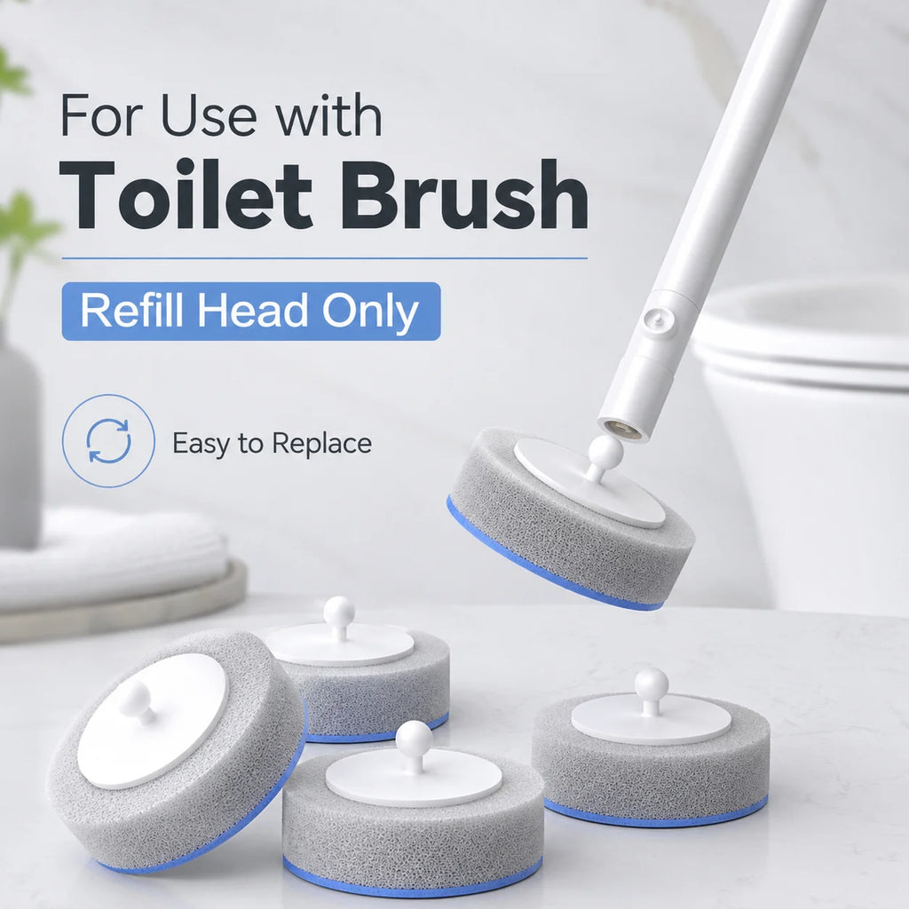 Joybos Grey Disposable Toilet Brush Replacement Heads Disposable Refill Brush Head For Bathroom Toilet‑Cleaning