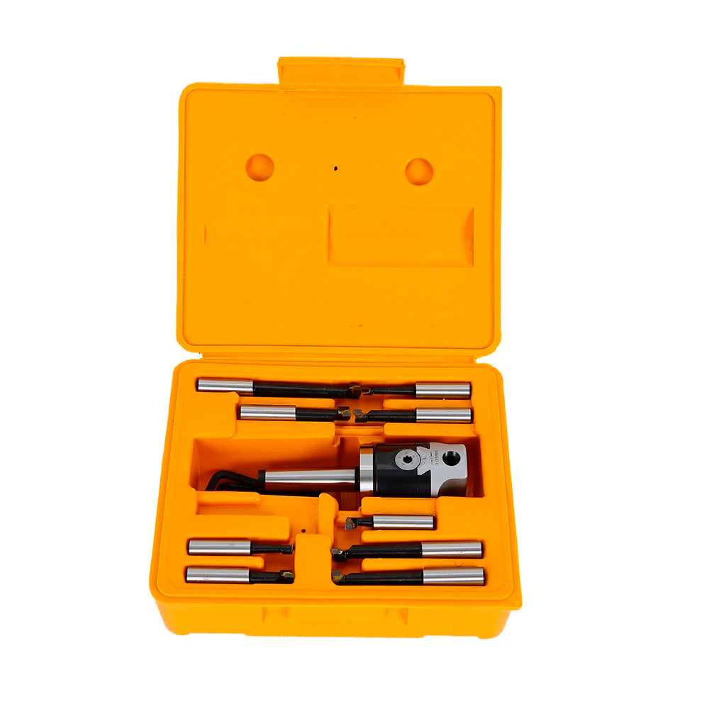 Boring Hole Boring Bar Set MT2-M10 F1-12 50mm Boring Head + 9 Pcs 12mm Boring Bars Set Boring Tool