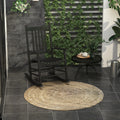 Outsunny Outdoor Rocking Chair, Wooden Rustic High Back All-Weather Rocker, Slatted for Indoor, Backyard & Patio, Black