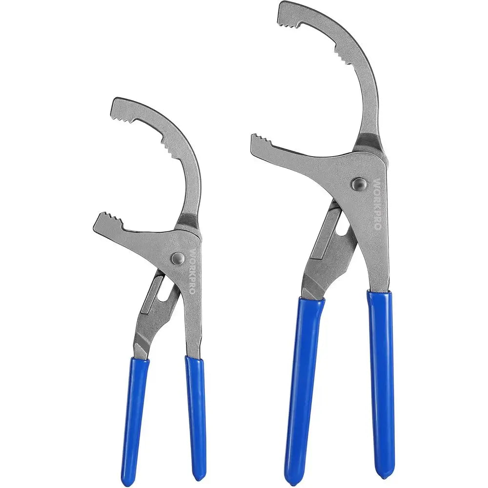 WorkPro 9 & 12 Adjustable Oil Filter Wrench Set, Perfect for Vehicle Engine Filters and Cars, Trucks, 2-Piece Tool Kit