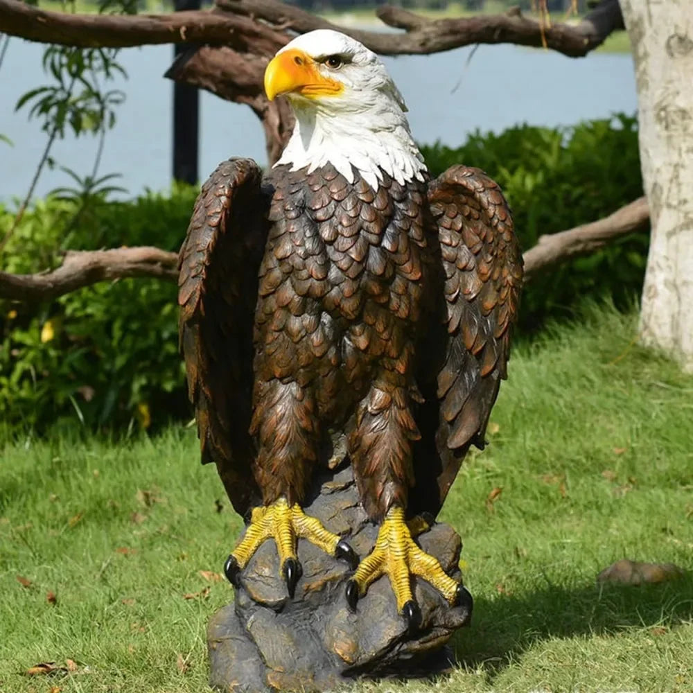 Garden and Yard Statue, Flight of Freedom American Bald Eagle Bird Statue, Hand-Painted Bald Eagle Yard Decor