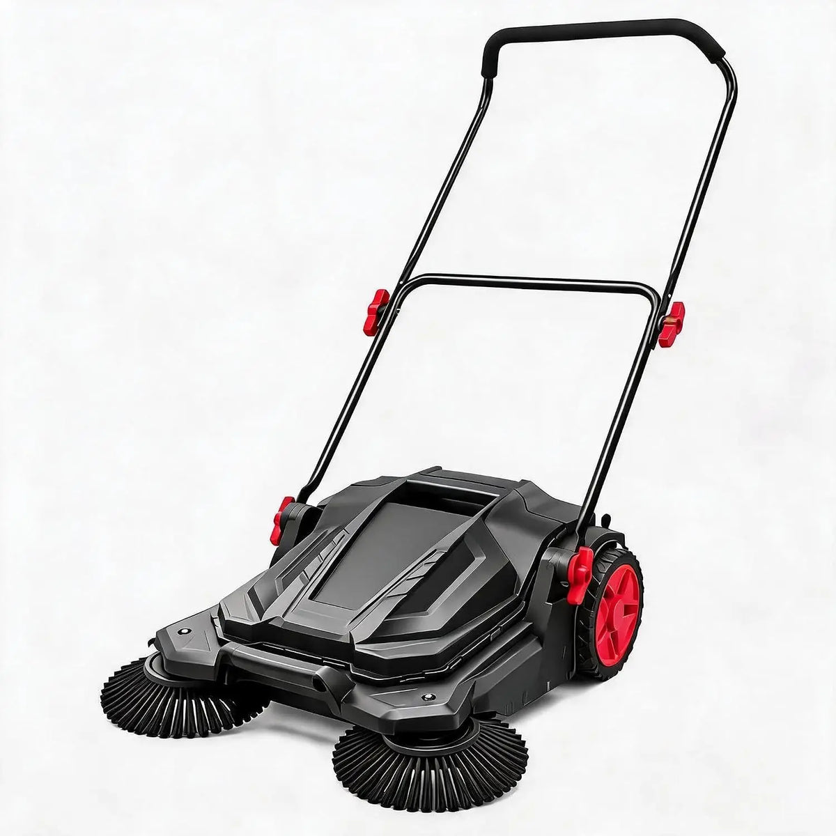 Twister.Ck 26" Hand Push Walk-Behind Sweeper, 5-Gallon Debris Container, Multi-Adjustable Folding Handle — Lifts Flattened Grass & Sweeps Debris