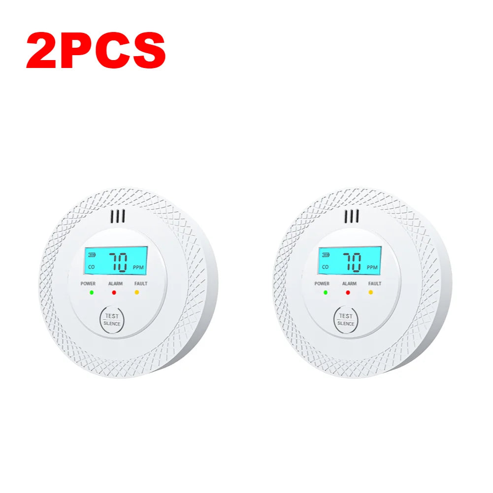 1-5PCS Carbon Monoxide Alarm Detector 85dB High Sensitive CO Alarm Sensor with LCD Display for Home Office Safety Protection ﻿