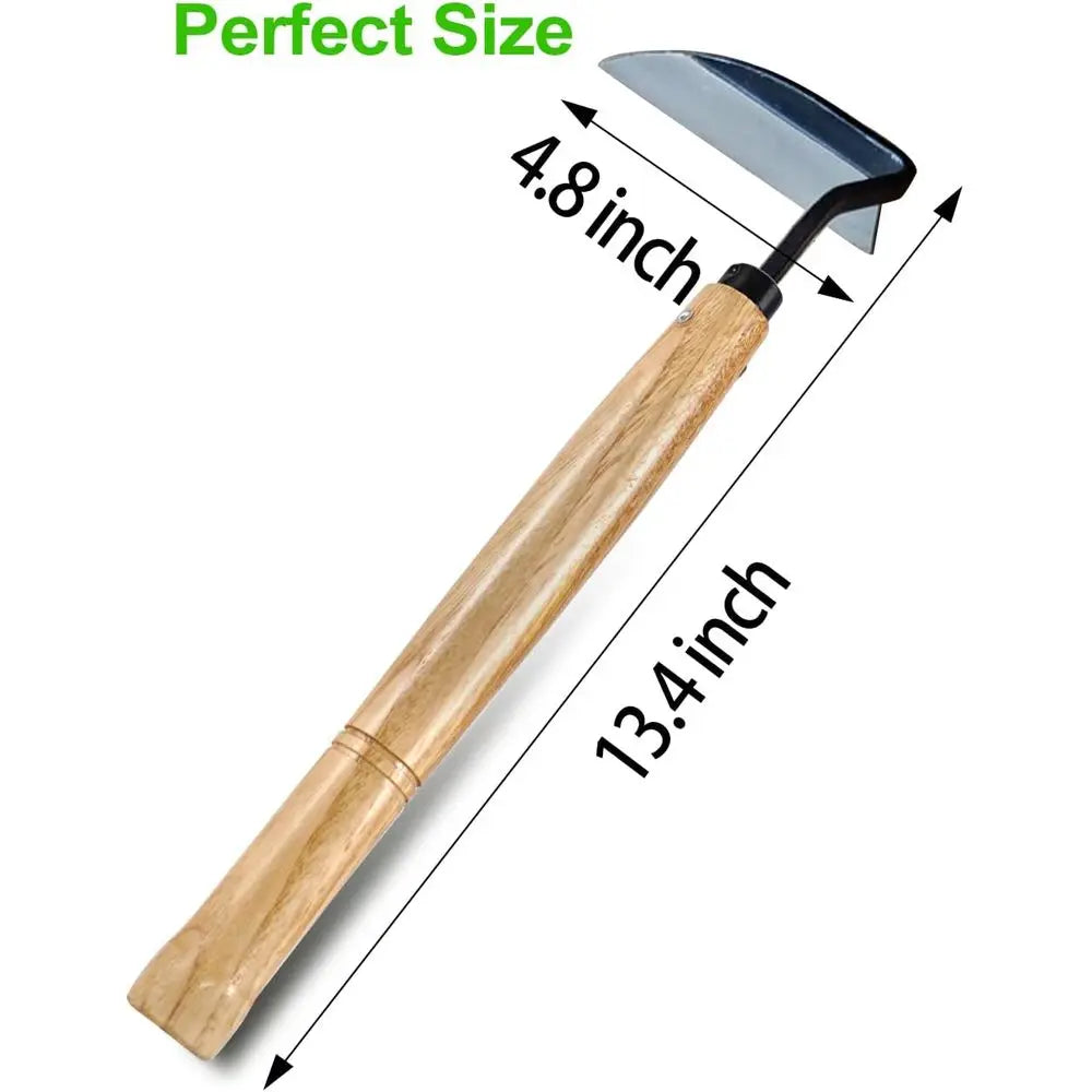 Weeding Sickle Hoe, Gardening Tool, Weed Remover, Hand Weed Cutter, Scythe with High Carbon Steel Blade for Cutting Grass, Soil