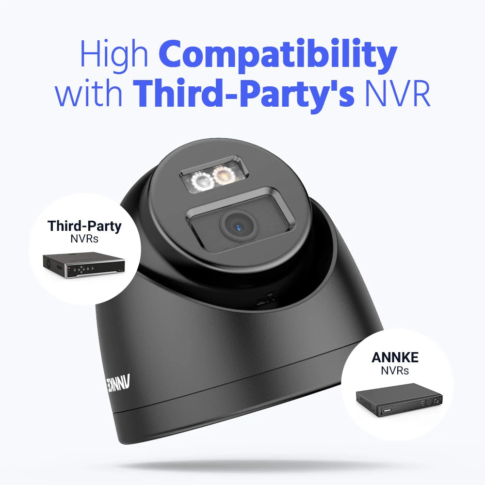 ANNKE 3K 5MP Ultra HD POE Video Surveillance System 8CH NVR Recorder 3K Security Cameras CCTV Kit Smart Dual Lights Ip camera
