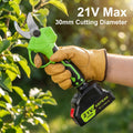 Kepeak Green Cordless Electric Pruner Tree Branch Cutter SK5 Sharp Blade 1.18 Inch Cut 10 Cells Two Batteries One Charger 13000mAh Rechargeable Battery 60 Min Fast Charging Lightweight Ergonomic For Orchard Garden Farm Prunin