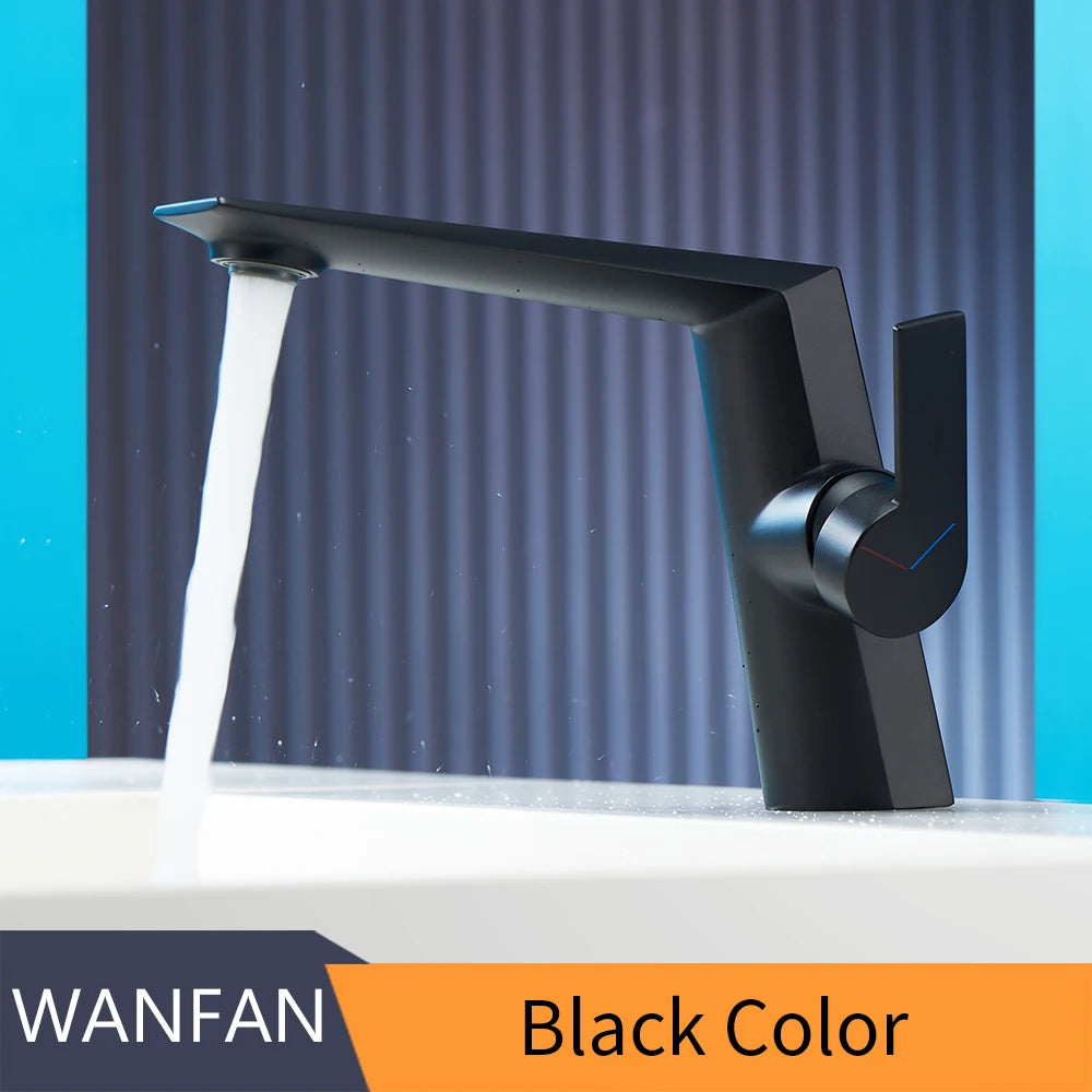 Bathroom Sink Faucet, Modern Design, Single Handle, Black Or Chrome
