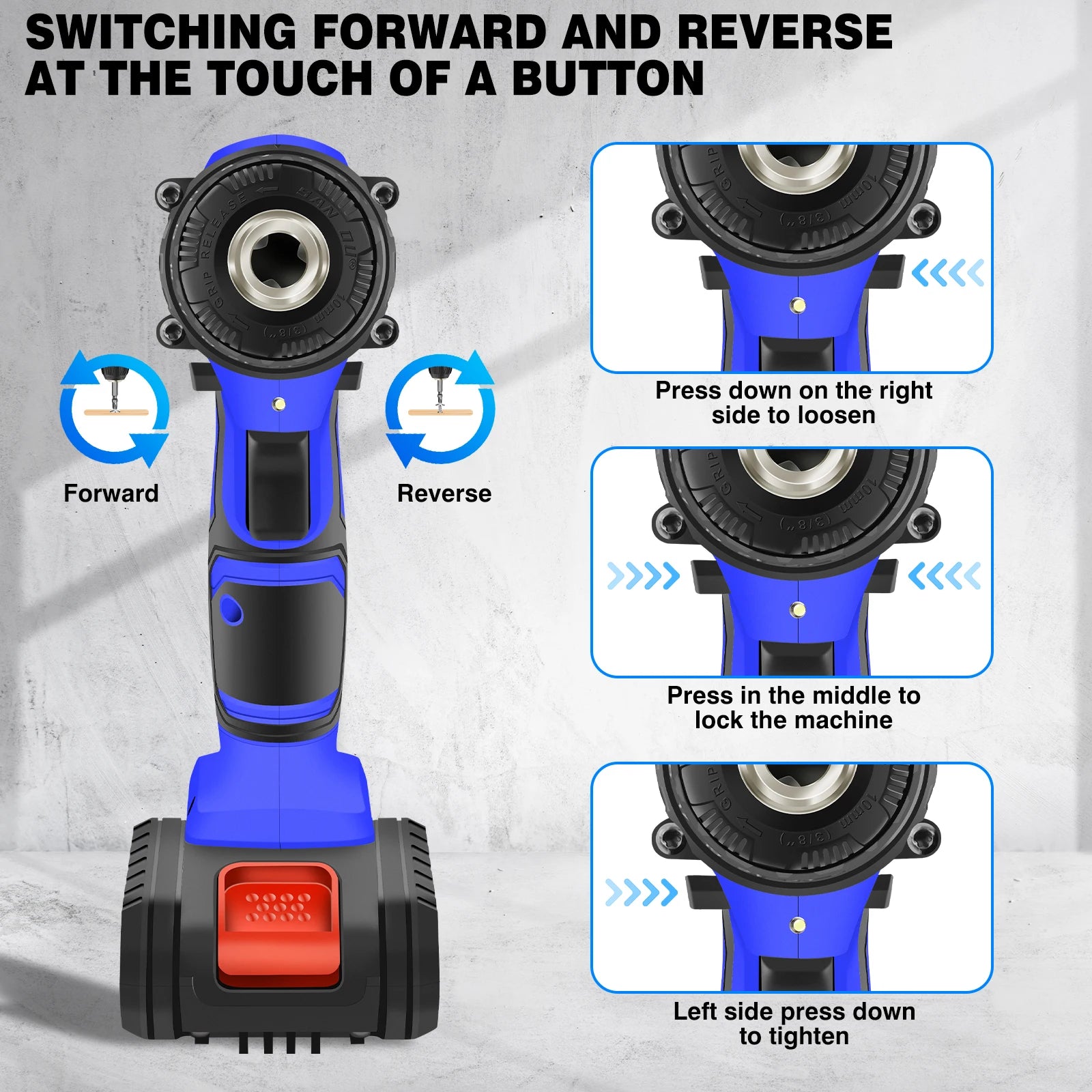 21V Cordless Power Drill, Bits Included, 25+1 Torque Setting, 1.5mAh Li-ion Battery & Fast Charger, 2-Gear Drill