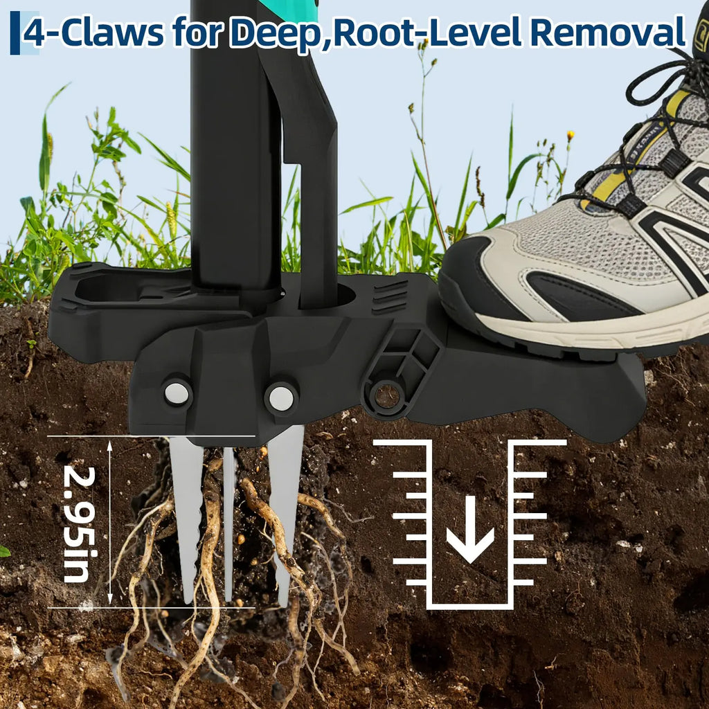 Garvee 40" Long Handle Stand Up Weed Puller Gardening Hand Weeding Tool | Easy-Eject Easily Remove Weeds Without Bending, Pulling, or Kneeling