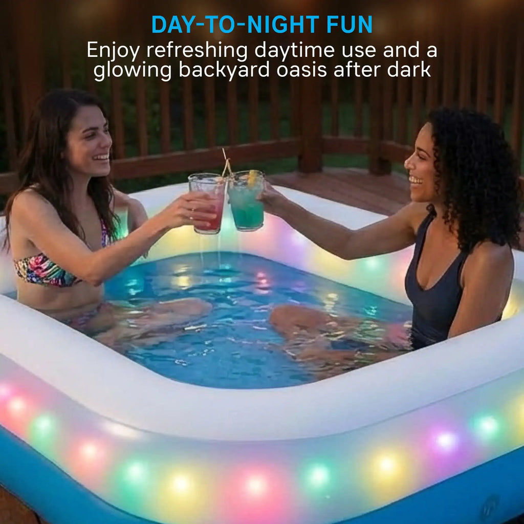 6 ft inflatable swimming pool with multicolor LED lighting