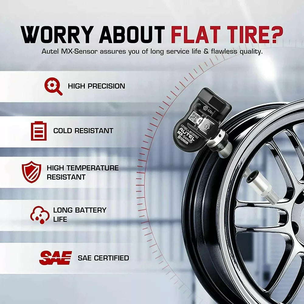 Autel TPMS 2in1 315MHz 433MHz TPMS Sensor Tire Repair Tools Scanner Tire Pressure Monitoring Programmable Sensors