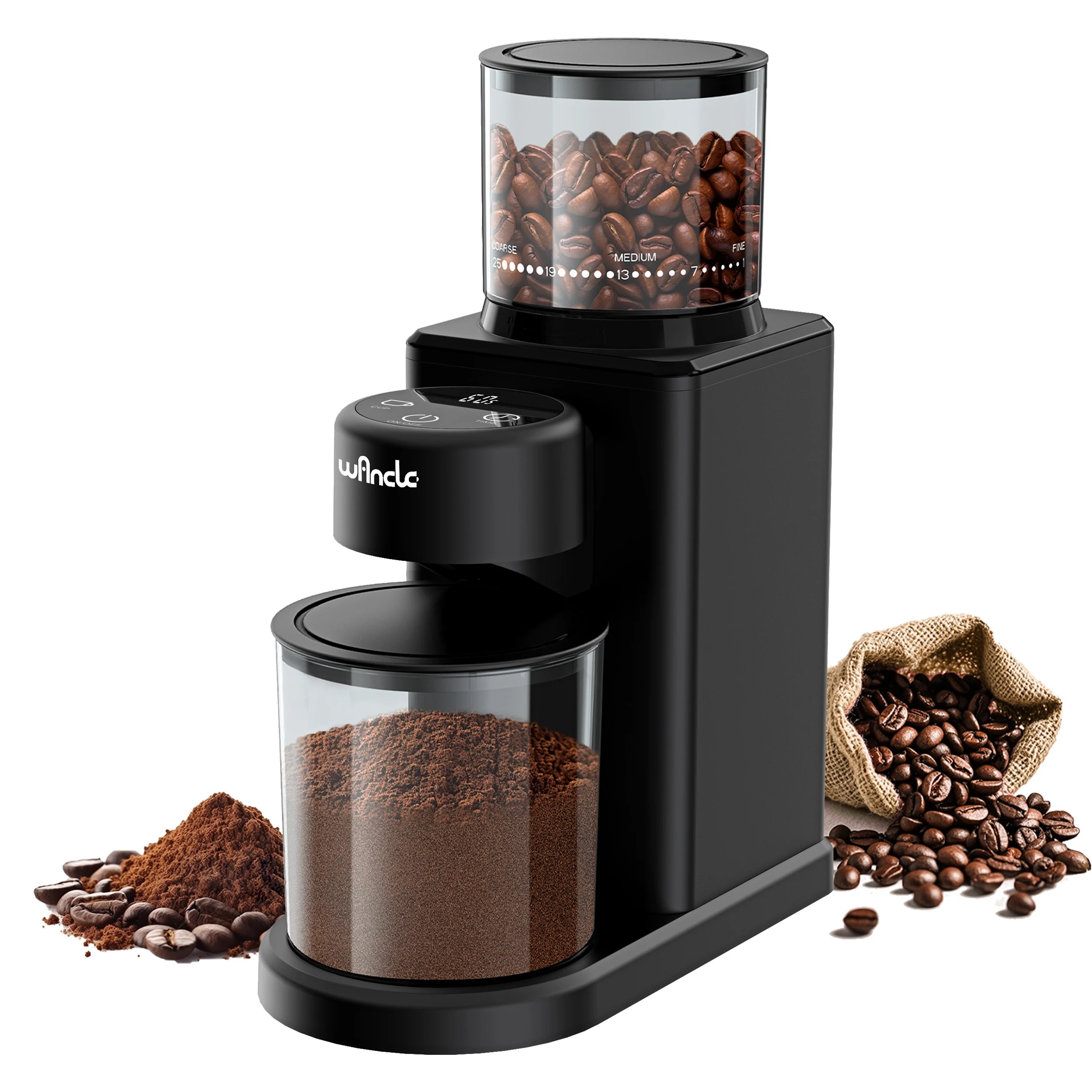 Automatic Conical Burr Coffee Grinder Touchscreen Coffee Bean Grinder with 25 Precise Grind Settings For Espresso 2-12 Cups