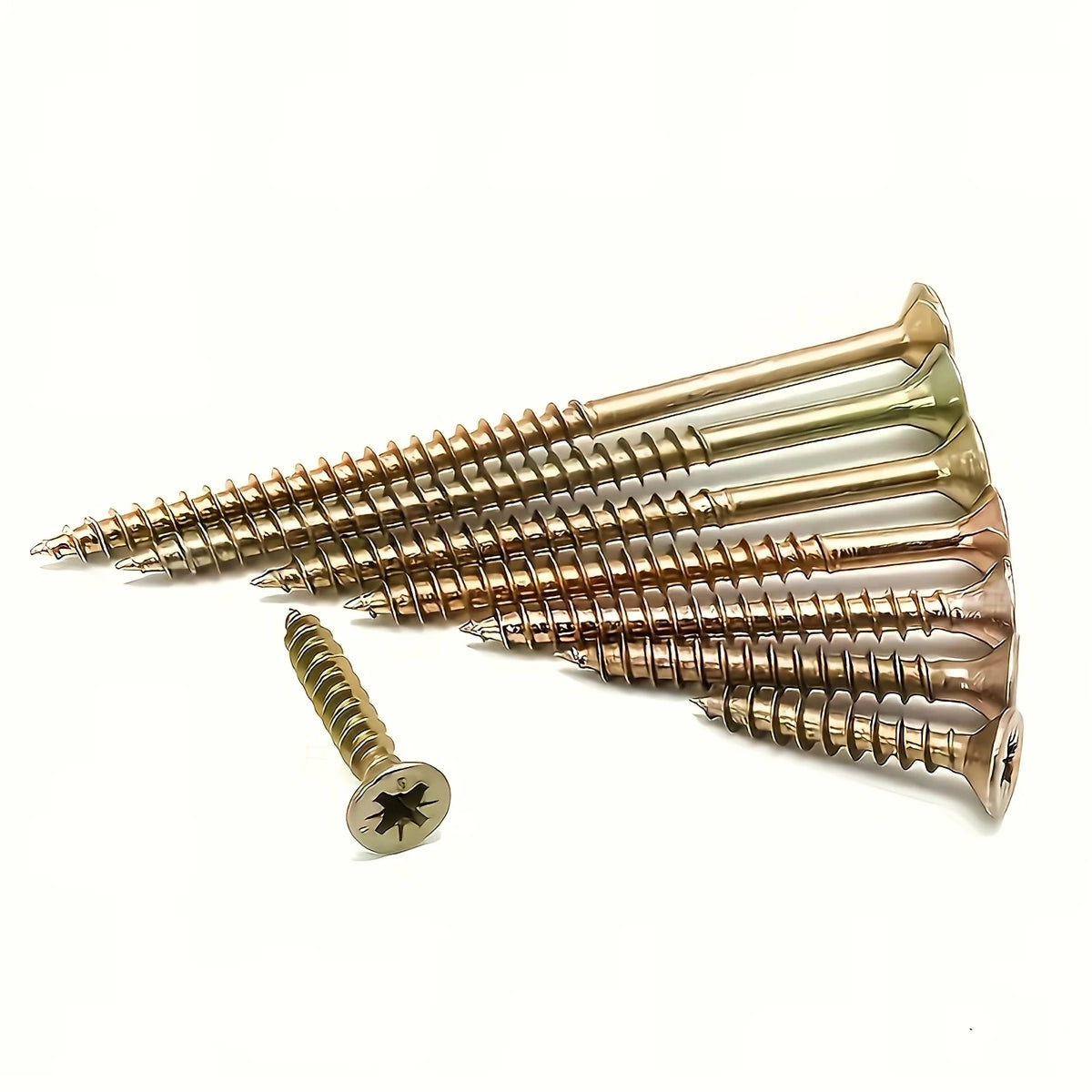 Keyqick 100PCS/200PCS Self-Tapping Wood Screws, M4/M5 Full Thread Countersunk Screws, 16-80mm Zinc-Coated Self-Tapping Tip & Cross Head Screws for Woodworking, Furniture, - No Pre-Drilling Required Suitable for Industrial & W