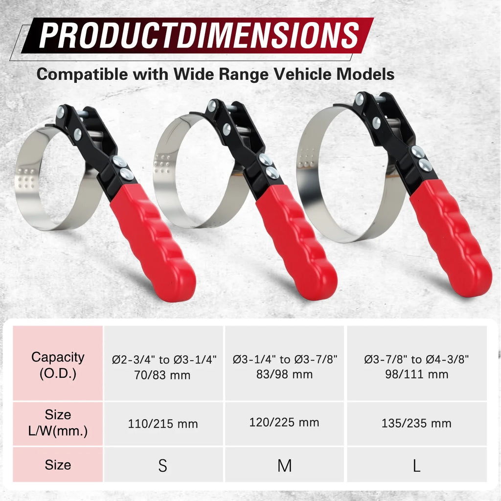 Nilight Swivel Oil Filter Wrench Set, Adjustable Pliers and 3-Jaw Tool, Professional Removal Tools Kit Fits 2-1/2 to 6 Inch Filters for Auto Repair, Car, Truck Maintenance