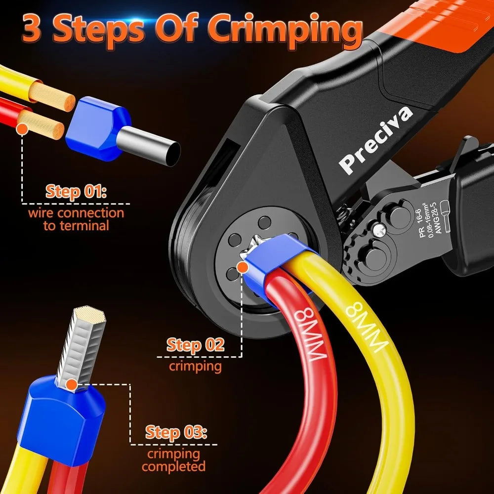Hexagonal Ferrule Crimper, 950Pcs Single, 350Pcs Twin Ferrules Connectors