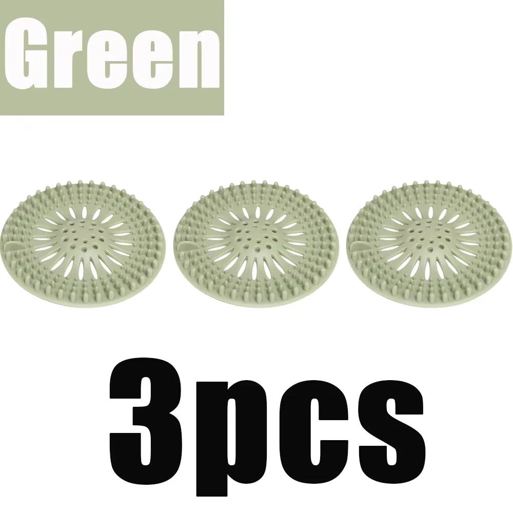 Sink/Tub Hair Trap, Strainer, Deodorizer, Silicone, 1-3 Pieces