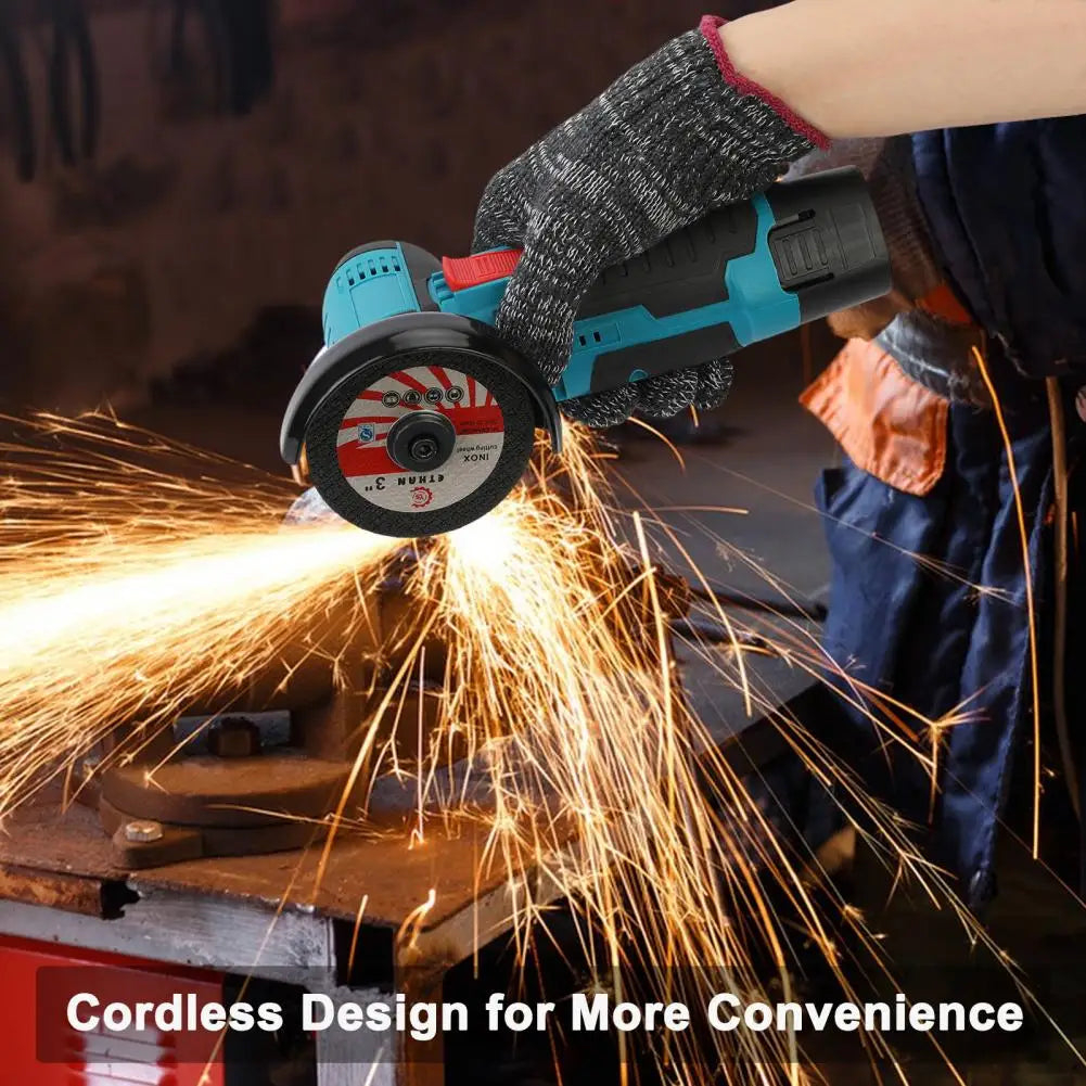 Cordless Angle Grinder, Rechargeable 12V Battery Steel Gears Mini Angle Grinder, Metal Wood Polishing Electric Grinding Tool