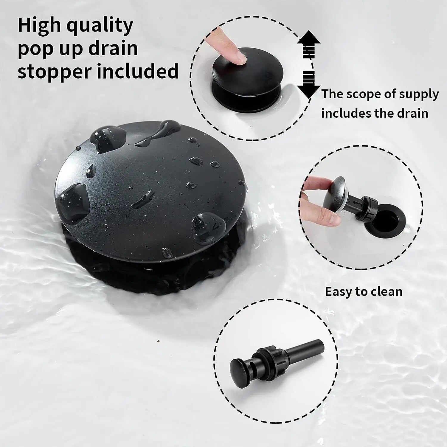 Waterfall Bathroom Sink Faucet, Single Handle, Brushed Nickle, Includes Stopper