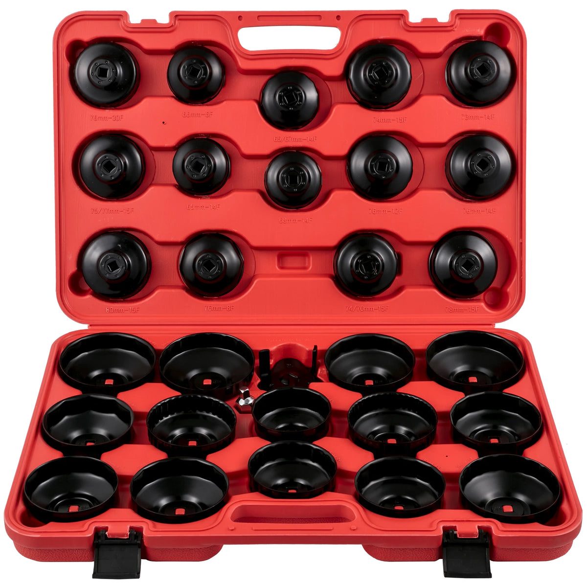 SucceBuy 30 Pcs Oil Filter Socket Set Car Removal Wrench Caps Fluted Cups Socket Remover Tool for Ford BMW AUDI Repairing