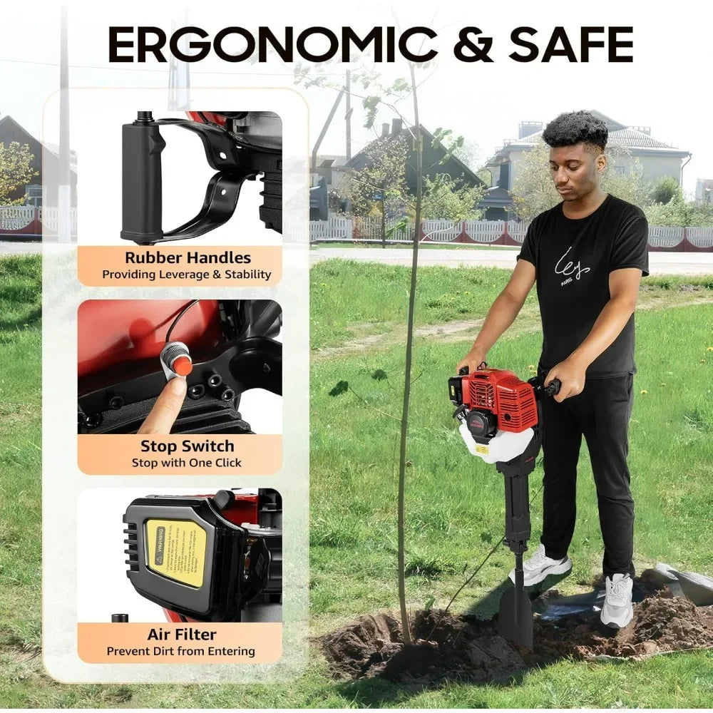 52cc Handheld Trencher, 2 Stroke, 1900 Watts, 6500 RPM, Gas Powered