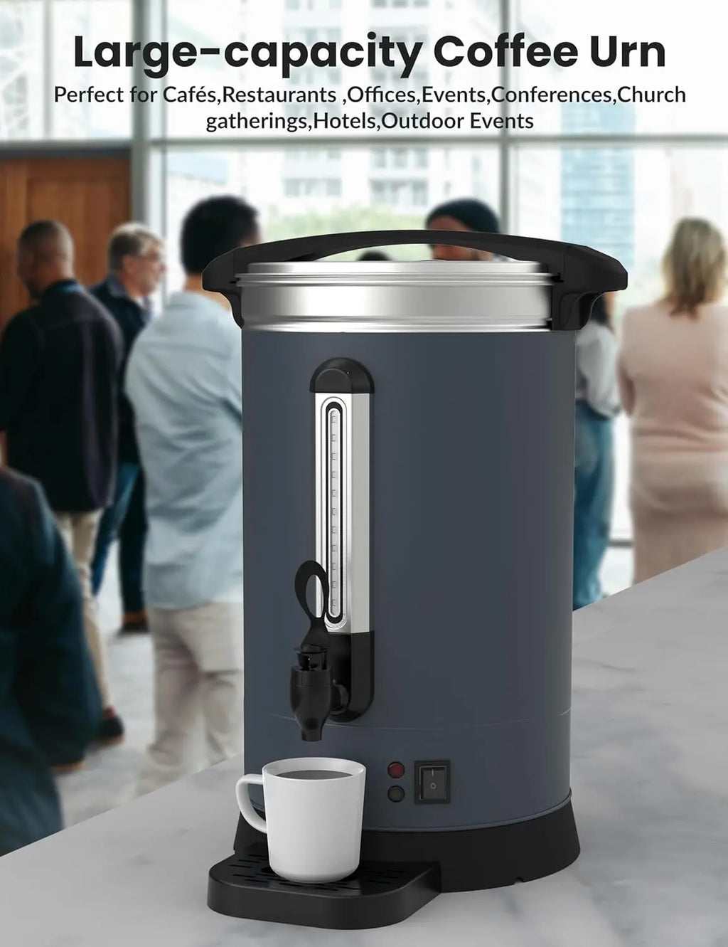 Outlane 12L, 14L or 18L Coffee Urn Commercial Coffee Maker, Hot Water Urn - Large Coffee Maker With Double-Wall Stainless Steel, Quick Brew, Stays Hot for Tea & Beverage at Events & Catering