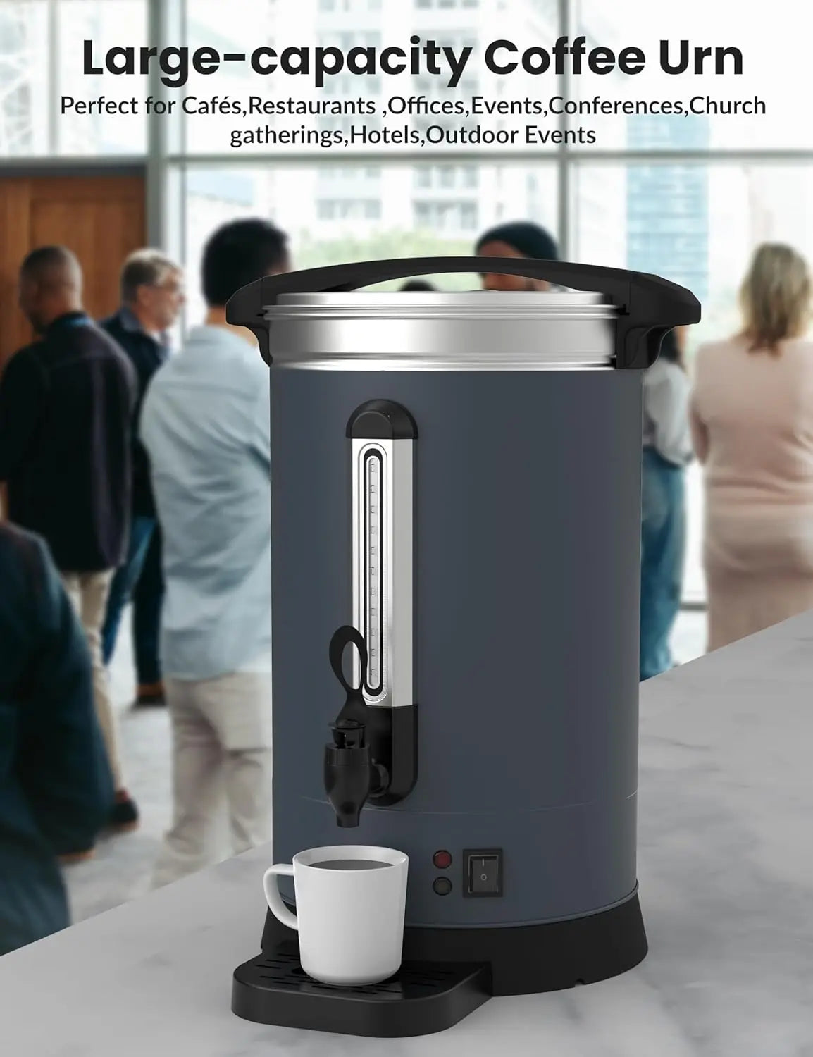Outlane 12L, 14L or 18L Coffee Urn Commercial Coffee Maker, Hot Water Urn - Large Coffee Maker With Double-Wall Stainless Steel, Quick Brew, Stays Hot for Tea & Beverage at Events & Catering