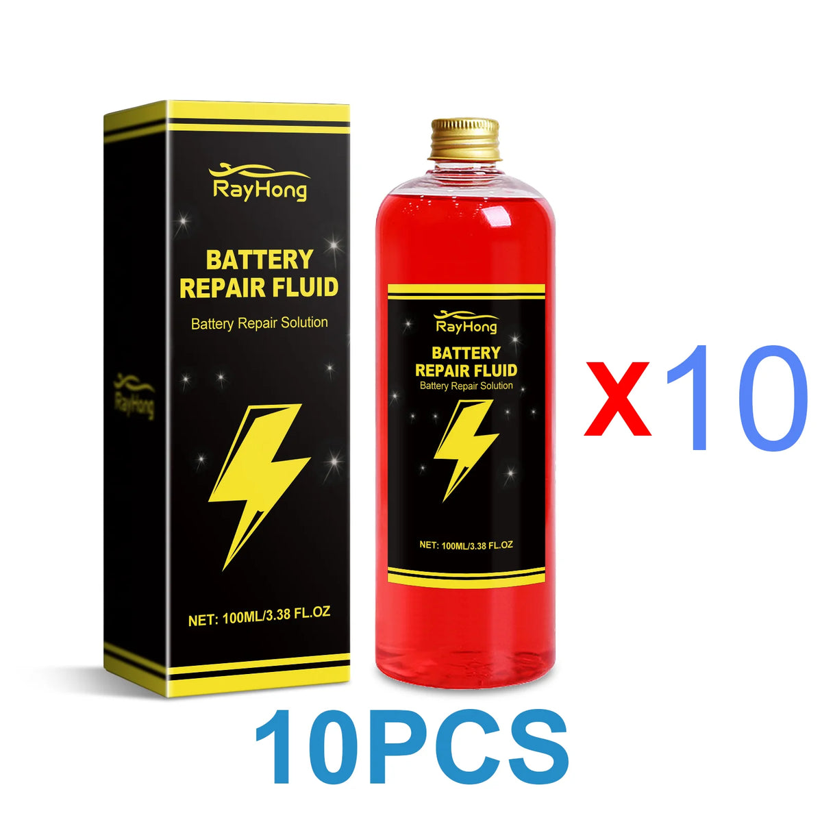 RayHong Concentrated Safe Car Battery Restore Refill Solution Auto Lead Acid Battery Additive Repair Fluid Reconditioning Solution Corrosion Inhibitor Dispersant Car Accessories 100ml