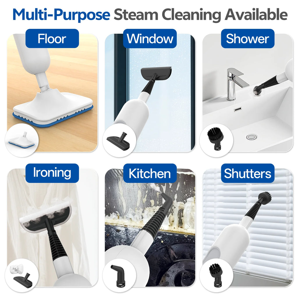 F2 Powerful 6 in 1 Detachable Steam Mop 1300W High Temperature Sanitizing Steamer Pet, Family Safe Multi-Surface Cleaning for Floor Carpet Kitchen Bathroom