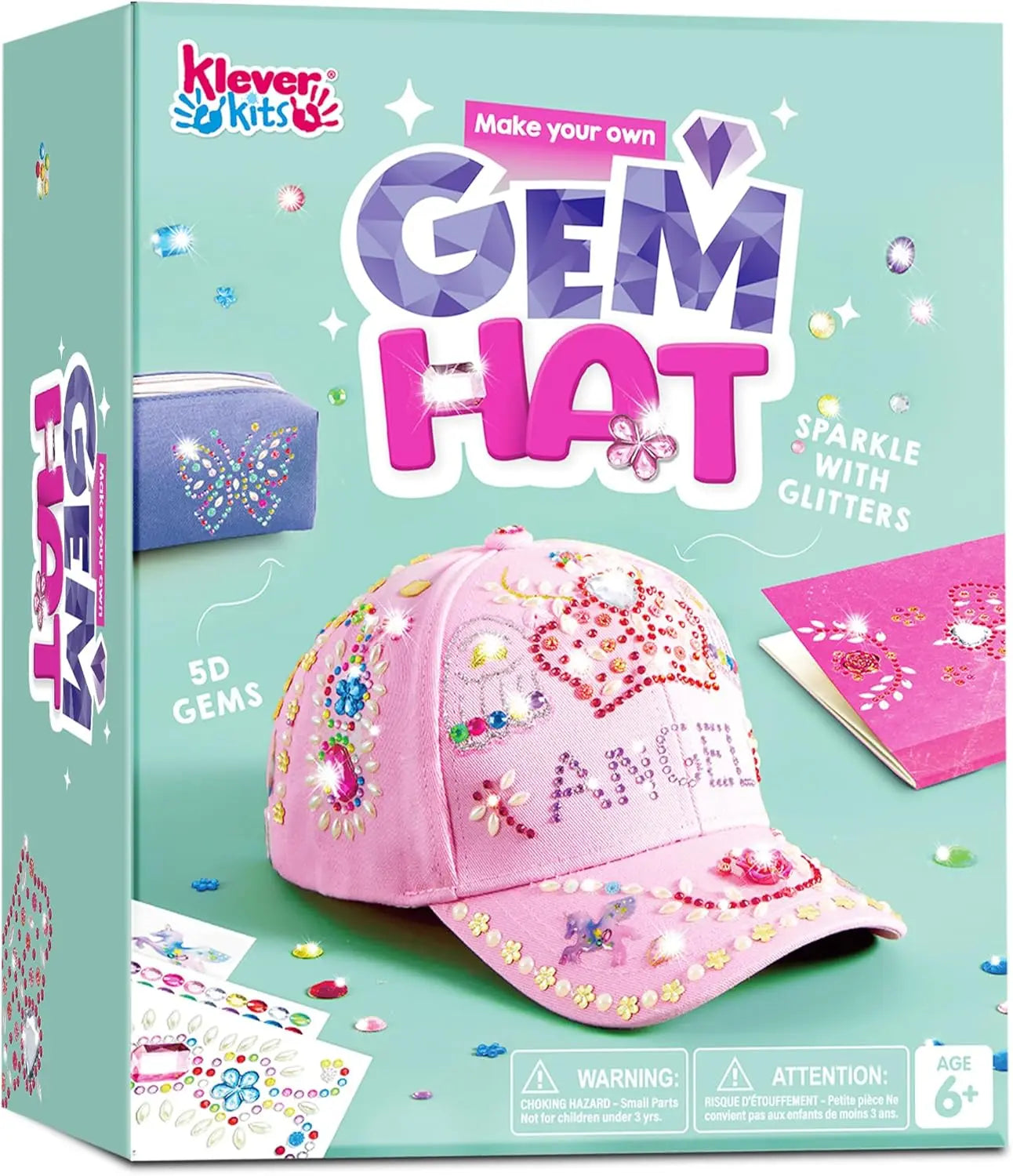 JOYFY Decorate Your Own Baseball Cap with 7 Sheets Gems Stickers, Art & Crafts Fun, Creative DIY Toys for Kids Girls