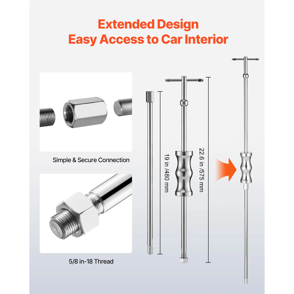 SucceBuy Inner CV Axle Puller Tool Set with 5/8in-18 Slide Hammer & 2-In 2.5-In CV Joint Adapter Inner CV Joint Removal Tool Kit