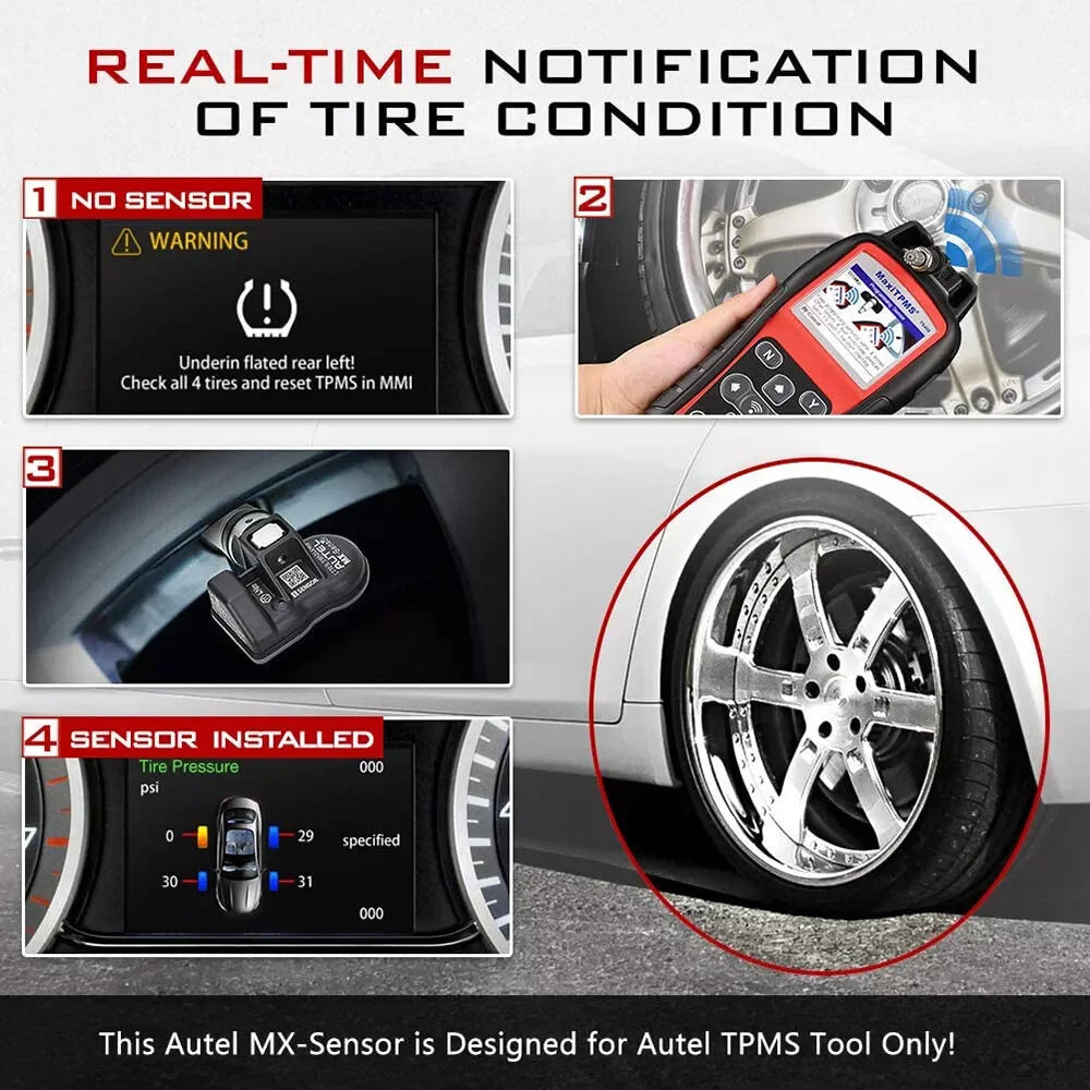Autel TPMS 2in1 315MHz 433MHz TPMS Sensor Tire Repair Tools Scanner Tire Pressure Monitoring Programmable Sensors