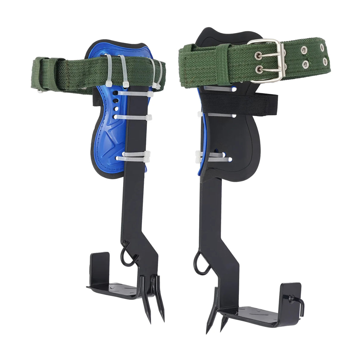 Climbing Spike Set, Tree Climbing Tools with 2 Teeth Anti-Slip Foot Spikes, Adjustable Safety Belt, Rope, Heavy Duty Stainless Steel Spikes, Secure Straps, Arborist Outdoor Gear, For Pruning Hunting Picking