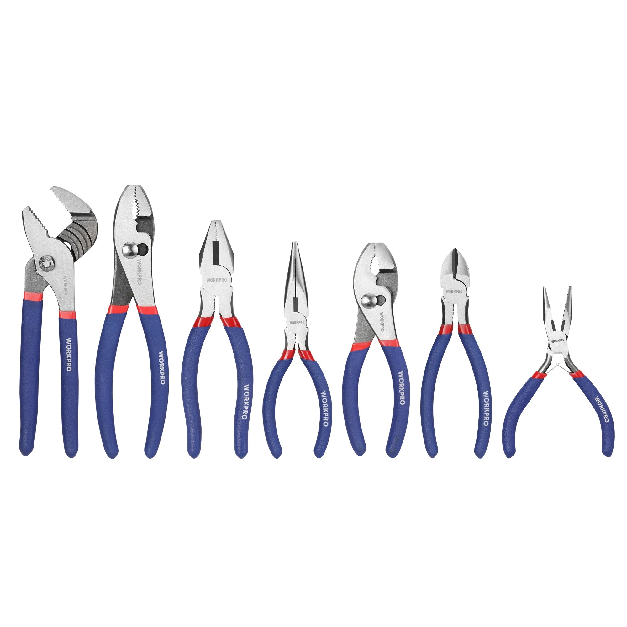 7-Piece Pliers Set, Groove Joint, Long Nose, Slip Joint, Linesman and Diagonal Pliers for DIY