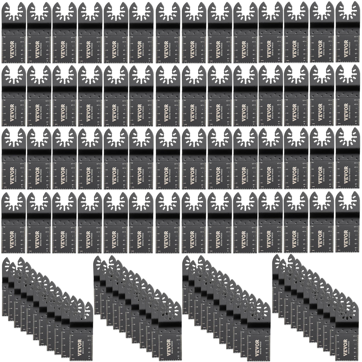 SucceBuy 100PCS Oscillating Saw Blades Quick Release Multitool Blades Kit HCS Tool Blades Cut Cutter for Wood Plastic Metal Nail
