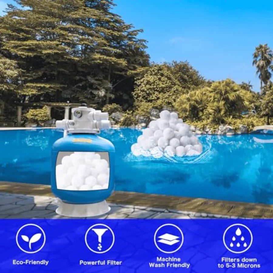 4.6 lbs Pool Filter Balls for Sand Filter, Eco-Friendly Reusable Pool Fiber Eco-Friendly Reusable Pool Fiber Filter Balls, Pool Filter