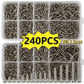 Box of 560 Self-Tapping Wood Screw Set - Includes 8 Different Sizes of M2 Flat Metal Screw Classification Kit