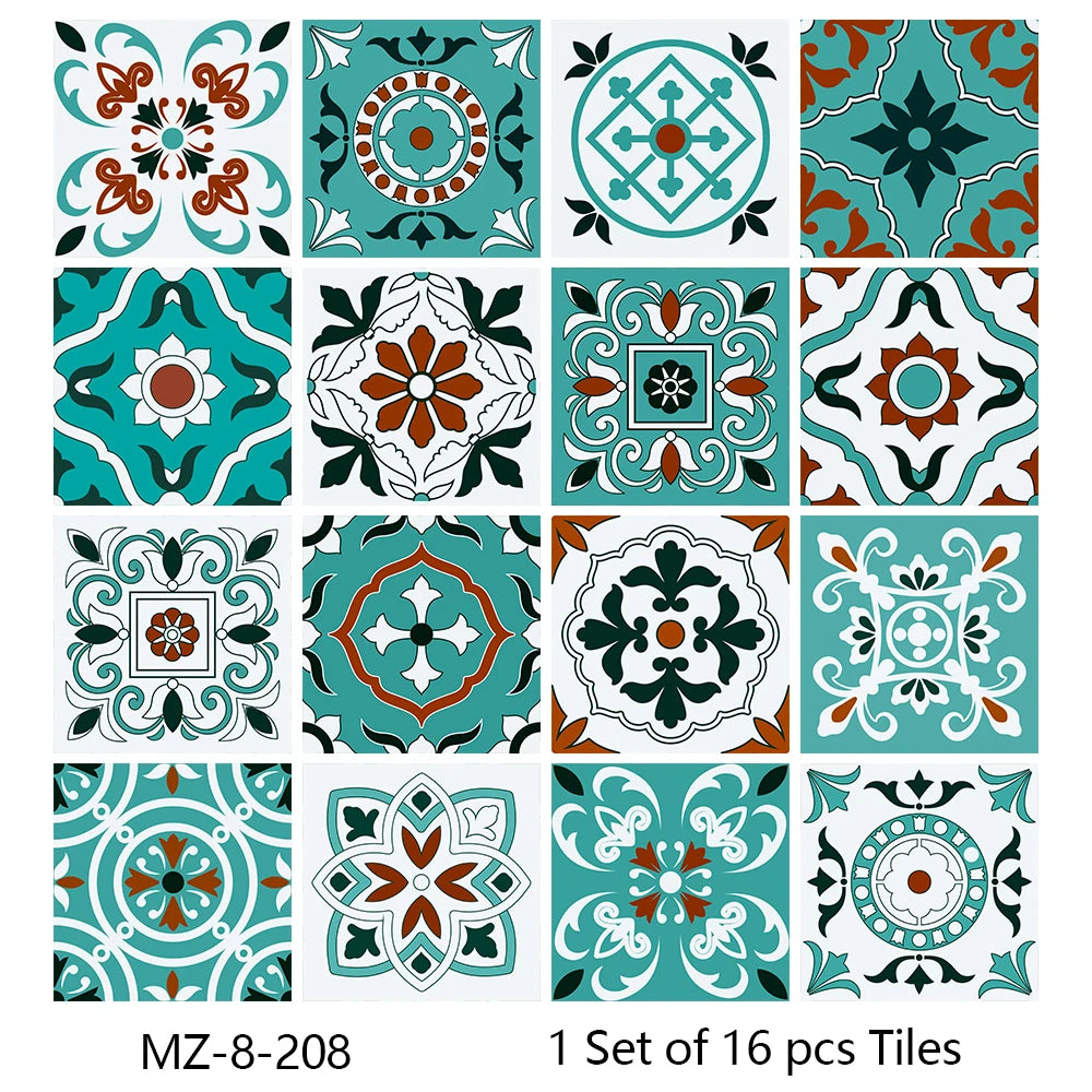Waterproof Tiles, Peel And Stick, 16 Pieces/Set, PVC