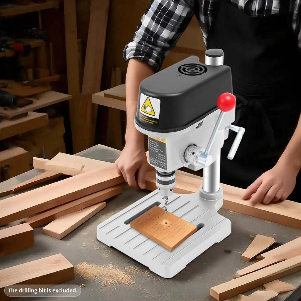 5158A 340W Mini Benchtop Drill Press 3-Speed Bench Wood Metal Hole Drilling Machine for DIY Crafts, Furniture,110V