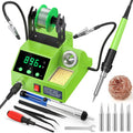 100W Digital Soldering Station Kit with Auto Sleep, Helping Hands, Accessories