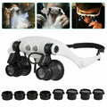 Accurate 10X 15X 20X 25X LED Magnifier Double Eye Jewelery Watch Repair Tools LED Lanp Loupes Watchmaker Strap Microscope Glass