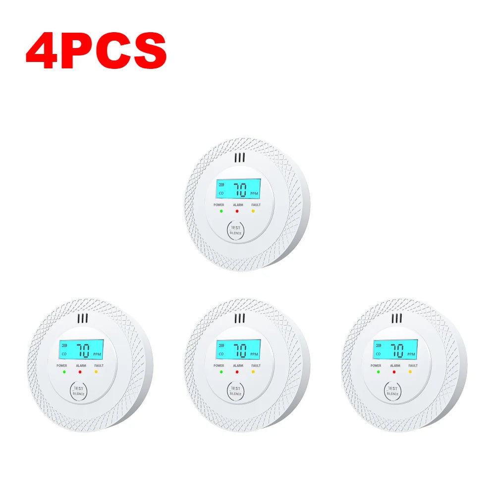 1-5PCS Carbon Monoxide Alarm Detector 85dB High Sensitive CO Alarm Sensor with LCD Display for Home Office Safety Protection ﻿