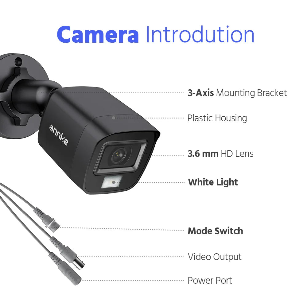 ANNKE 8CH 1080P FHD Video Surveillance System H.265+ 5in1 5MP Lite Recorder 1080P Outdoor Weatherproof Security Camera CCTV Kits