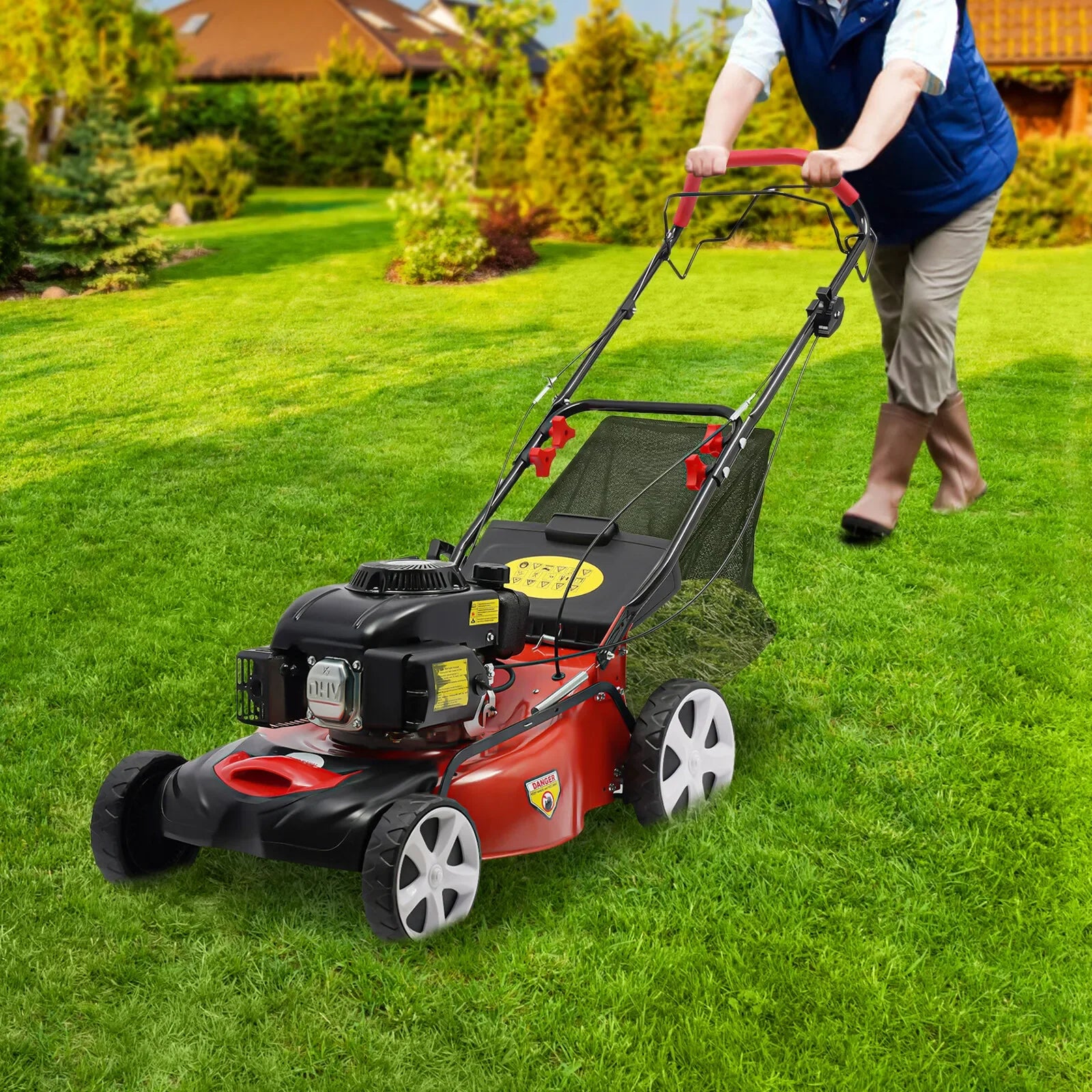 20.5" 140cc Gas Lawn Mower – High Wheel, FWD, 1.6L, 8 Gears, 4 Stroke, NEW