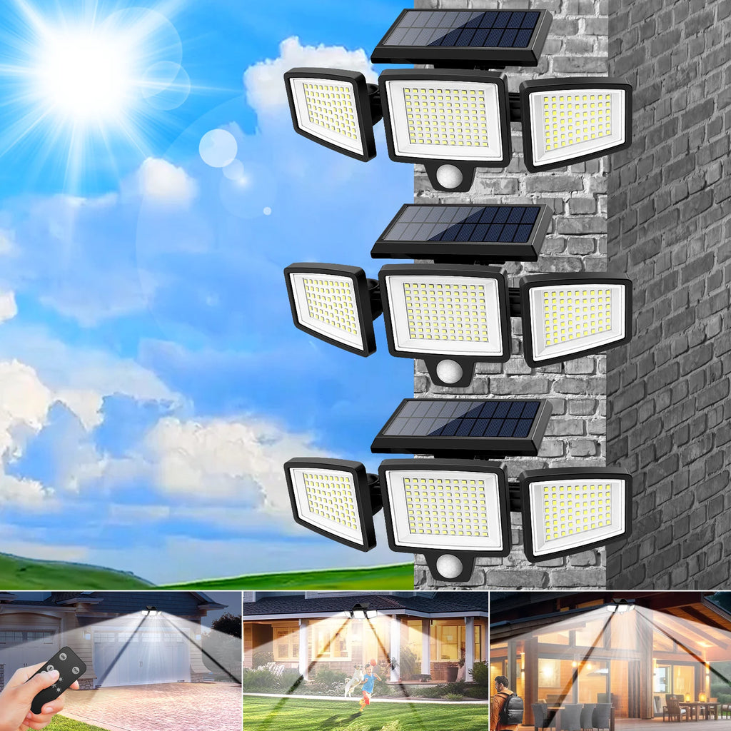 3 Pack Outdoor Solar Lights, 2800LM，Motion Sensor Security Lights for Porch, Garage, Yard Entrance, Patio