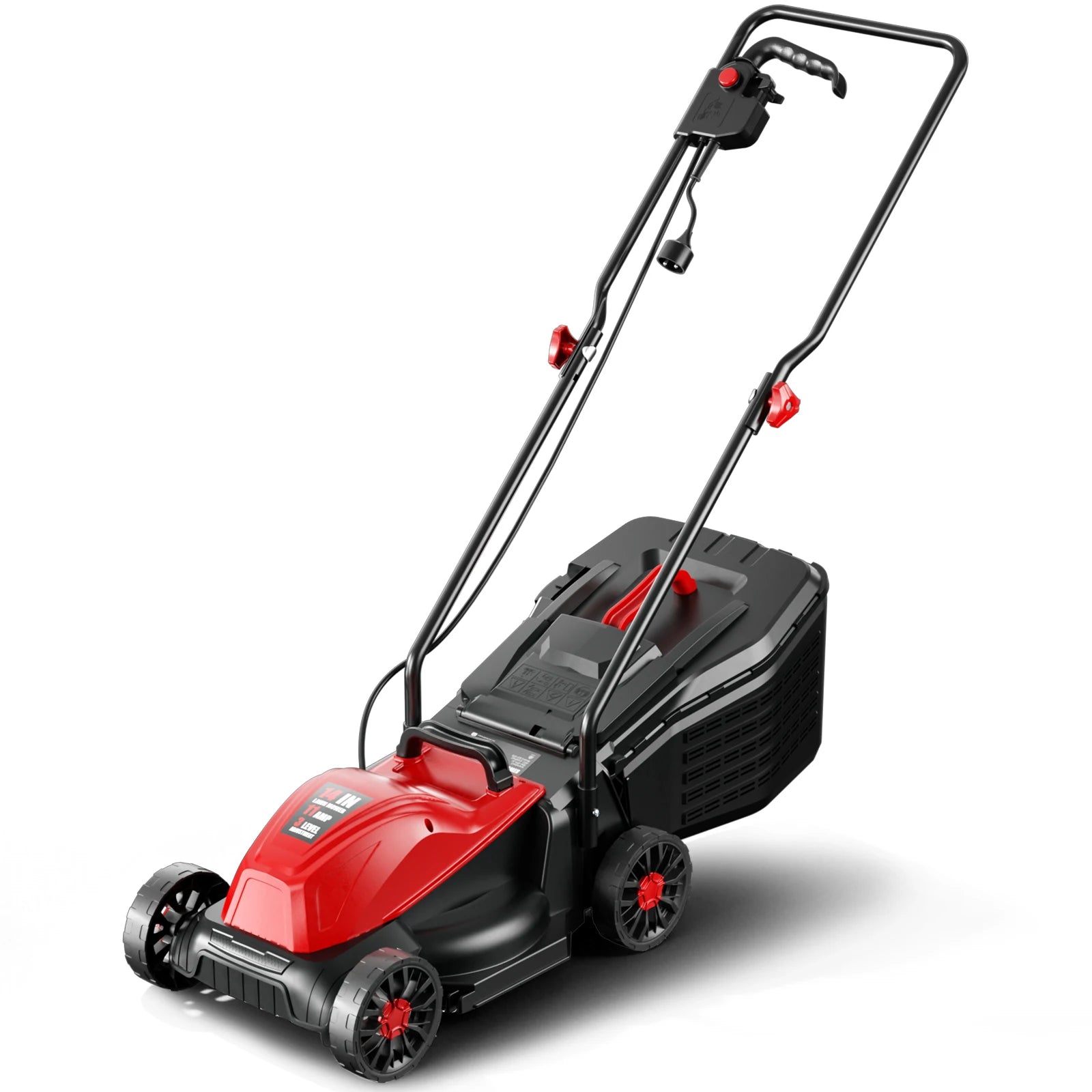 High-Power Electric Lawn Mower - Perfect for Large Yards, Push-Style Efficiency and Corded Operation Included