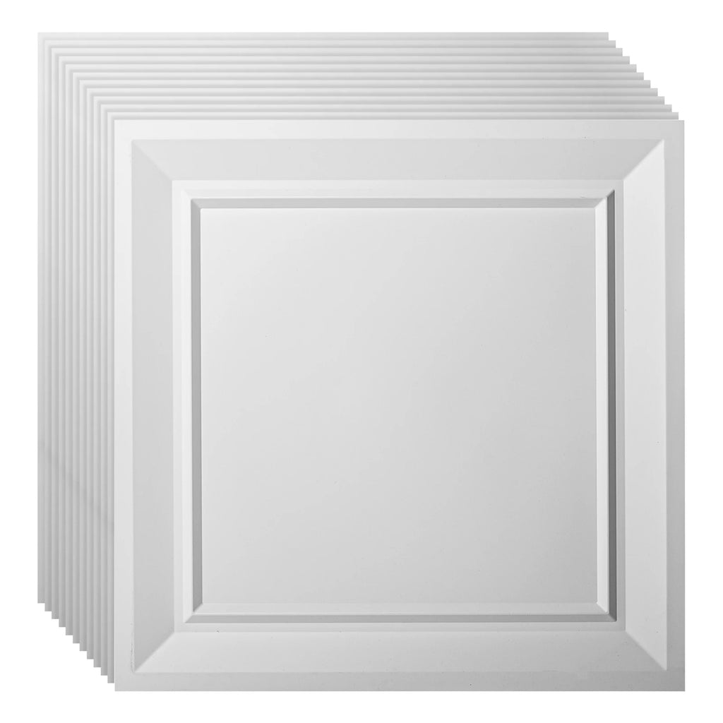 PVC Drop Ceiling Tiles, 24" x 24", Fire Rated And Waterproof, Covers 48 Square Feet