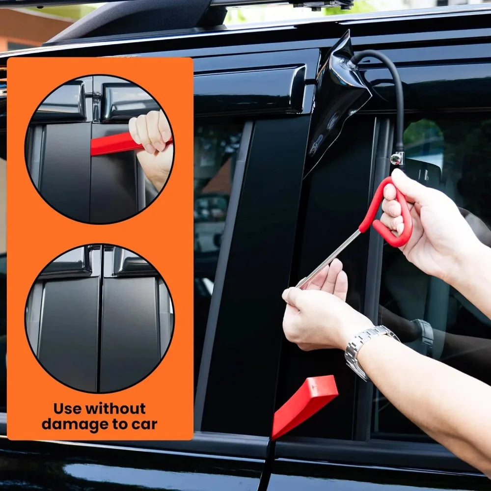 Besper 43/25/17Pcs Car Air Wedge Pump Locksmith Tool Kit Thickened Door Opening Air Bag with Long Reach Grabber Auto Emergency Unlock Repair Tool