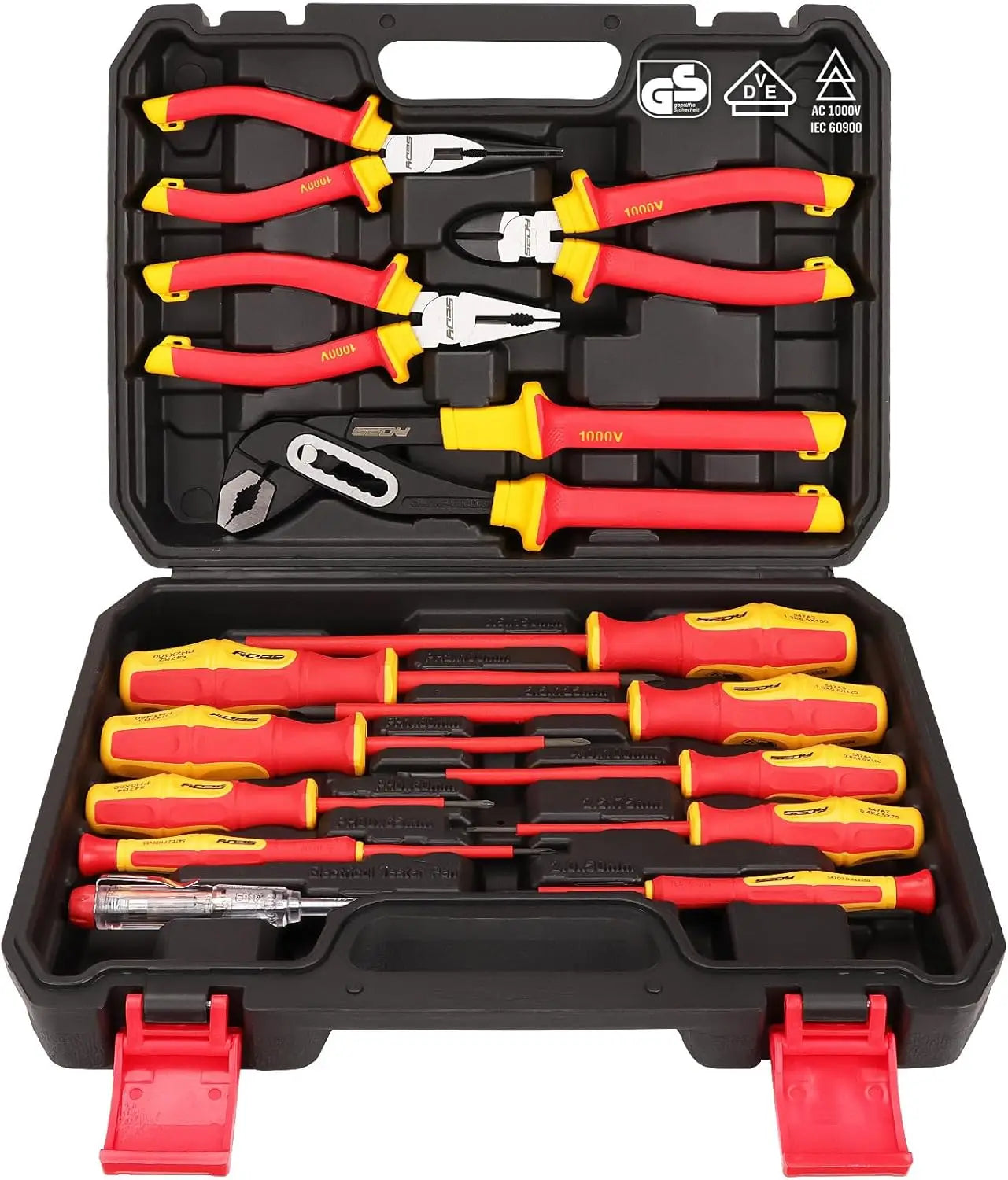 14-Piece Insulated Tool Set, 1000V VDE Certified Screwdrivers & Pliers